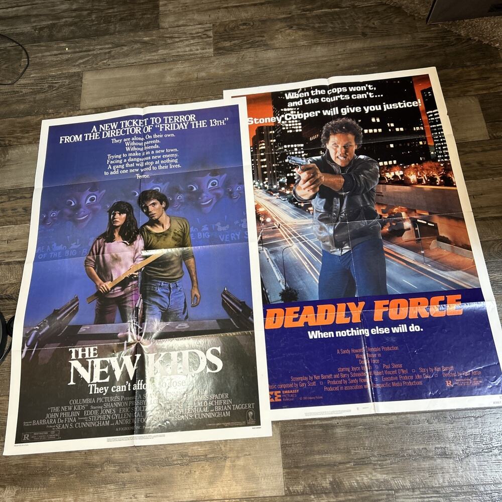 The New Kids Are 1985 Poster James Spader Lori Loughli & Deadly Force 41x27